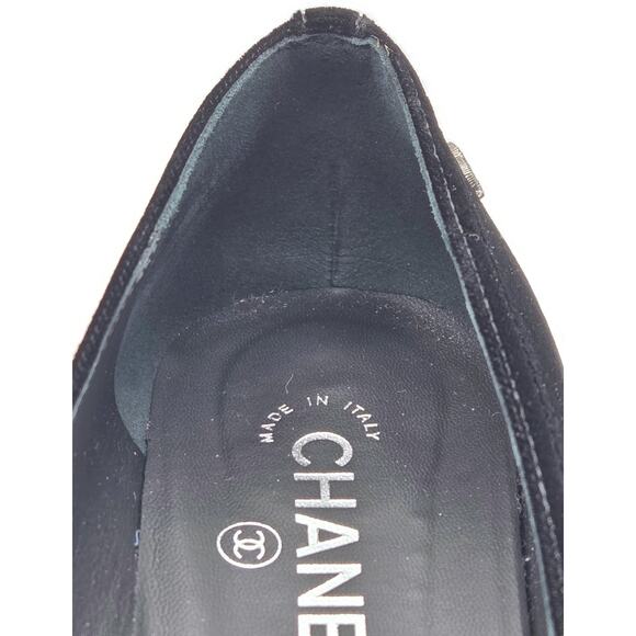 Chanel Velvet Lion Loafers Black Coco EU Size 40 US Size 10 with Box 2 Dust Bags - Picture 9 of 16
